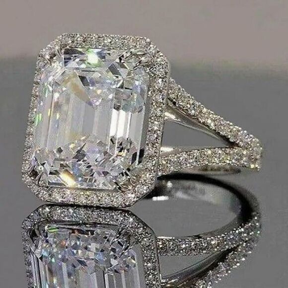 The Upgrade Ring 6 Carat statement engagement cocktail ring in 925 silver sz 6 - Picture 1 of 12